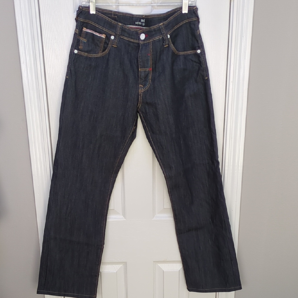 Mavi Men's Dark Blue Low Rise Slim Bootcut Denim Jeans 33x30